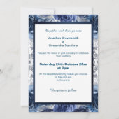 INVITATION ÉLÉGANT BLEU FLORAL NAVY TRIM MARIAGE (Devant)