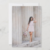 Invitation Elégant bleu floral photo Quinceañera (Dos)