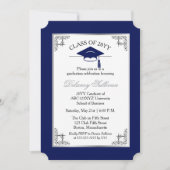 Invitation Élégant Bleu Formal College Graduation Party (Devant)