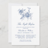 Invitation Elégant Bleu Français Jardin Répétition Dîner (Devant)