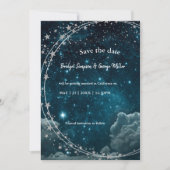 Invitation élégant bleu galaxy ciel mariage sécurité la date (Devant)