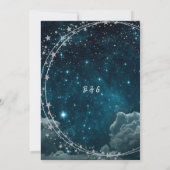 Invitation élégant bleu galaxy ciel mariage sécurité la date (Dos)