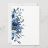 Invitation Elégant bleu glace hiver Floral douche nuptiale me (Dos)