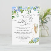 Invitation Elégant bleu Hydrangea Aquarelle Brunch & Bubbly (Debout devant)