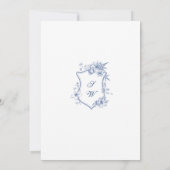 Invitation Elégant Bleu Jardin Français Mariage (Dos)