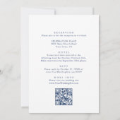 Invitation Elégant Bleu Jardin Français Mariage tout en un (Dos)