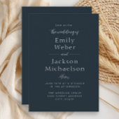 Invitation Elégant bleu marine