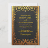 Invitation Elégant bleu marine Gold Papel Picado désherber (Devant)