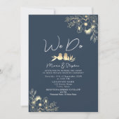 Invitation Elégant bleu marine Nous faisons Mariage (Devant)