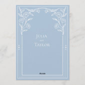 Invitation Élégant Bleu Minimal Enregistrer la Date (Dos)