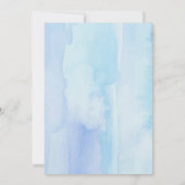 Invitation Elégant bleu moderne aquarelle garçon premier anni (Dos)