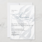 Invitation Élégant bleu pâle Dusty Eucalyptus Feuilles (Devant)