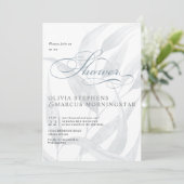 Invitation Élégant bleu pâle Dusty Eucalyptus Feuilles (Debout devant)