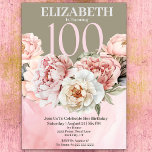 Invitation Elégant Bleu Peony rose 100e anniversaire<br><div class="desc">Élégante Fleur de pivoine rose Bleu 100e Invitation Anniversaire Pour Femmes. Il Est Facile De Changer L'Exemple De Texte En Vous Propre En Cliquant Sur Personnaliser. Cliquez Sur Personnaliser/Modifier Avec L'Outil De Création Pour Modifier Le Type De Police, La Couleur De Police, La Taille De Police, Ou Pour Ajouter/Supprimer/Modifier Le...</div>