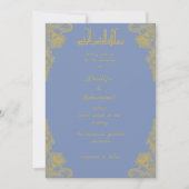 Invitation ÉLÉGANT bleu poussiéreux MARIAGE ISLAMIQUE Invitat (Devant)