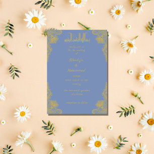 Invitation ÉLÉGANT bleu poussiéreux MARIAGE ISLAMIQUE Invitat
