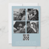 Invitation Elégant bleu poussiéreux tout en un mariage (Dos)