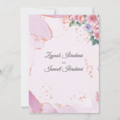 Invitation Elégant bleu rose Floral musulman musulman Mariage (Dos)