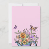 Invitation Élégant Bleu rose Orange Papillon de jardin Floral (Dos)