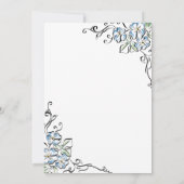 Invitation Elégant bleu rustique Rose Fête des mariées floral (Dos)