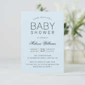 Invitation Elégant Bleu Simple Moderne Baby shower garçon (Debout devant)