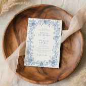 Invitation Elégant bleu Toile Français Chinoiserie Mariage