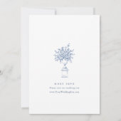 Invitation Elégant Bleu Toile Français Jardin Répétition Dîne (Dos)