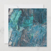 Invitation Elégant bleu Turquoise marbre vert Mariage géométr (Dos)