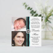 Invitation Elégant bleu Turquoise photo Quinceanera Invitatio (Debout devant)