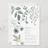 Invitation Élégant Bleu Vert Fleur sauvage Dîner de répétitio (Devant)