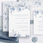 Invitation Elégant bleu Vintage Floral Mariage<br><div class="desc">Elégant bleu Vintage Floral Mariage</div>
