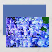 Invitation Élégant bleu violet clair magenta hydrangée floral (Devant / Derrière)