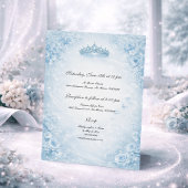 Invitation Elegant Blue and Silver Quinceanera