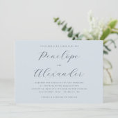 Invitation Elegant Blue Calligraphy (Debout devant)