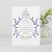 Invitation Elegant Blue Chinoiserie Pumpkin Bridal Shower (Debout devant)