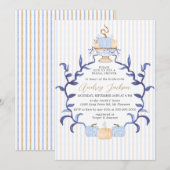 Invitation Elegant Blue Chinoiserie Pumpkin Bridal Shower (Devant / Derrière)