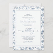 Invitation Elegant Blue Chinoiserie Wedding (Devant)