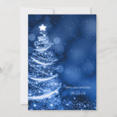 Invitation Elégant Blue Christmas Tree Company Holiday (Dos)