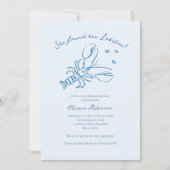 Invitation Elegant Blue Coastal Lobster Bridal Shower  (Devant)