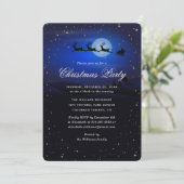Invitation Elegant Blue Festive Christmas Party (Debout devant)