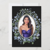 Invitation Elegant Blue Floral 18th Birthday Debut (Dos)