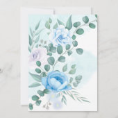 Invitation Elégant Blue Floral Aquarelle Parti de retraite (Dos)