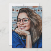 Invitation Elégant Blue Floral Photo Party Graduation (Dos)