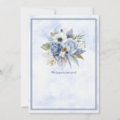 Invitation Elegant Blue Florals Women's 40th Birthday Party (Dos)