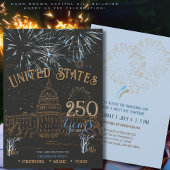 Invitation Elegant Blue & Gold US 250 Capitol