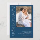 Invitation Elegant Blue Grey 2 Photo Party (Devant)