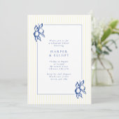 Invitation Elegant Blue Hand Drawn Lemon Rehearsal Dinner (Debout devant)