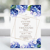 Invitation Elégant Blue Hydrangea Beau Mariage Floral