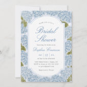 Invitation Elegant Blue Hydrangea Bridal Shower (Devant)
