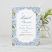 Invitation Elegant Blue Hydrangea Bridal Shower (Debout devant)